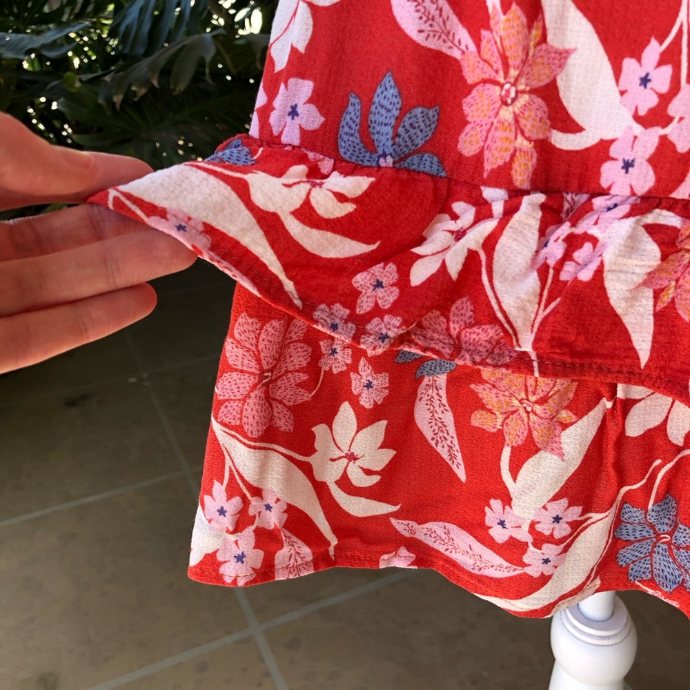 Cynthia Rowley Red Floral Skirt - Size M - Picture 5 of 8
